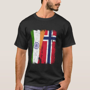 India Norway Half Flag Indian Norwegian Ancestry T-Shirt