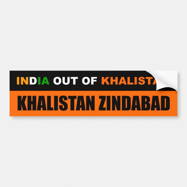 India out of Khalistan Bumper Sticker (Front)