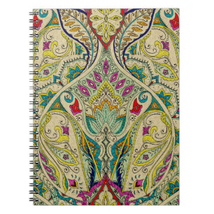 India paisley pattern, bohemian border. notebook