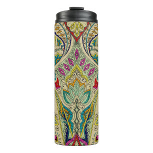 India paisley pattern, bohemian border. thermal tumbler