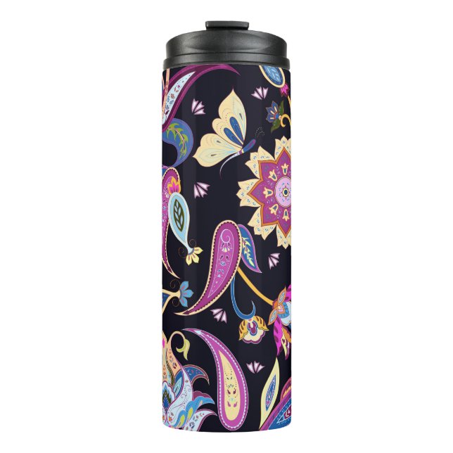 India paisley pattern thermal tumbler (Front)