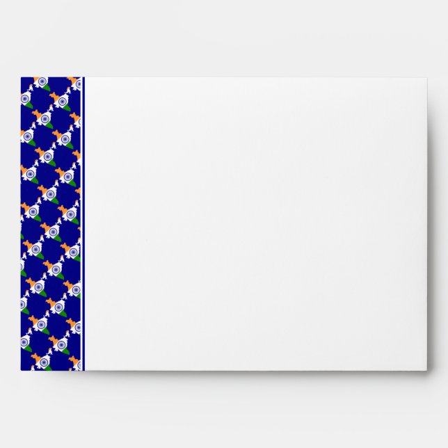 INDIA Patriotic Personalised Business BLUE Envelope (Front)