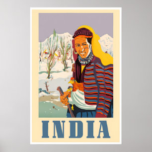 India Poster Kashmir Native Art Indian Print