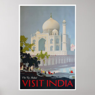 India Poster Taj Mahal Travel Art Indian PrintA