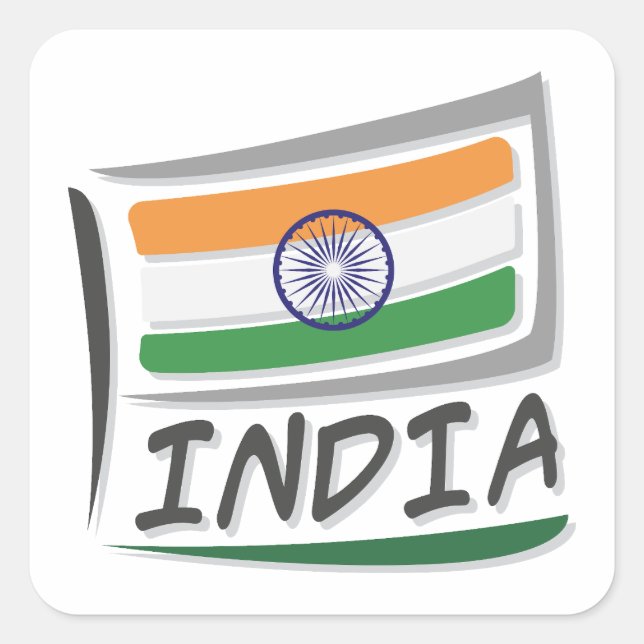 India   Pride X Flag Square Sticker (Front)