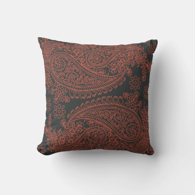 India print paisley pattern cushion (Front)