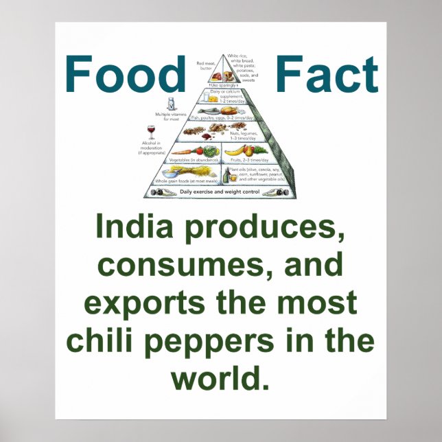 India Produces Consumes And Exports - Food Fact Poster (Front)