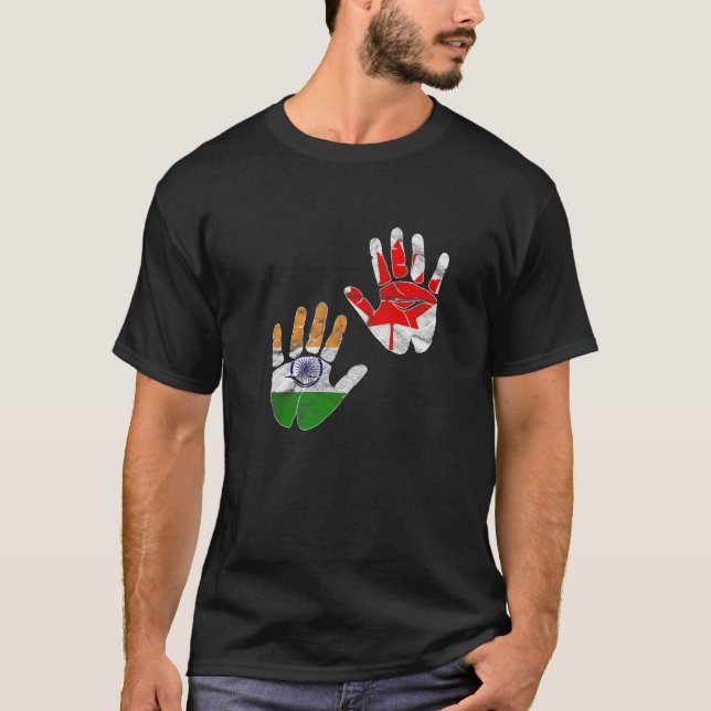 India Proud Flag Day Hindi Sikh Canada Canadian Ha T-Shirt (Front)