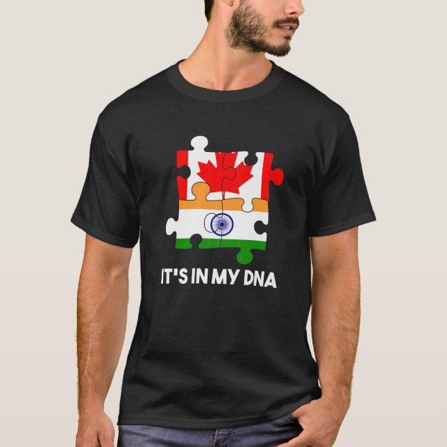 India Proud Flag Day Hindi Sikh Canada Canadian Pu T-Shirt (Front)