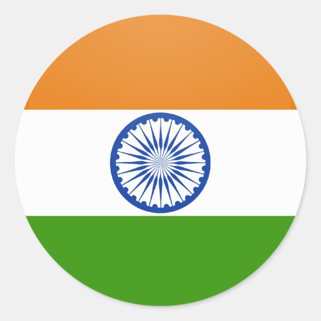 India quality Flag Circle Classic Round Sticker (Front)
