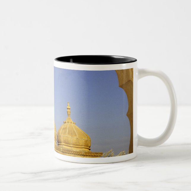 India, Rajasthan, Jaisalmer. Sandstone domes Two-Tone Coffee Mug (Right)