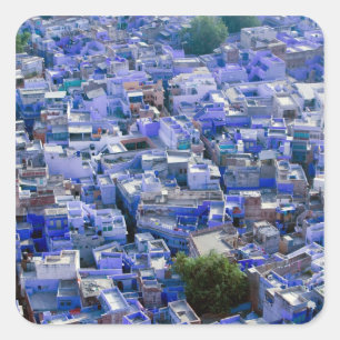 INDIA, Rajasthan, Jodhpur: Blue City of Jodhpur Square Sticker