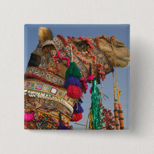 INDIA, Rajasthan, Pushkar: PUSHKAR CAMEL FAIR, 15 Cm Square Badge