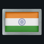 India Rectangular Belt Buckle<br><div class="desc">India flag</div>