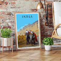 India Retro Style Elephants Travel