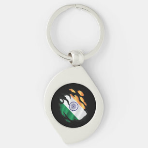 India Ripped Flag Key Ring
