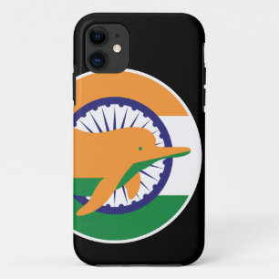 India River dolphin Indian National Animal Flag iPhone 11 Case