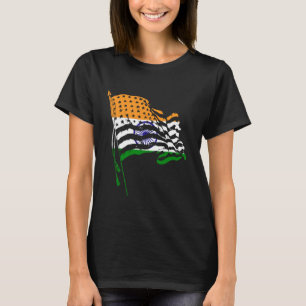 India Roots USA Flag T-Shirt