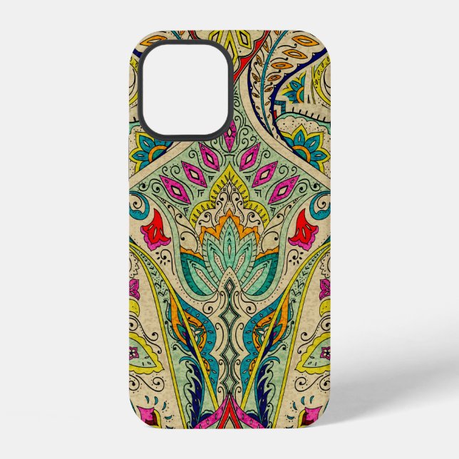 India seamless paisley pattern, decorative border. iPhone case (Back)