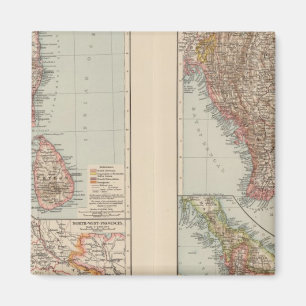 India South, Burma, Malay Peninsula Magnet