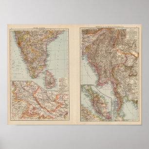 India South, Burma, Malay Peninsula Poster