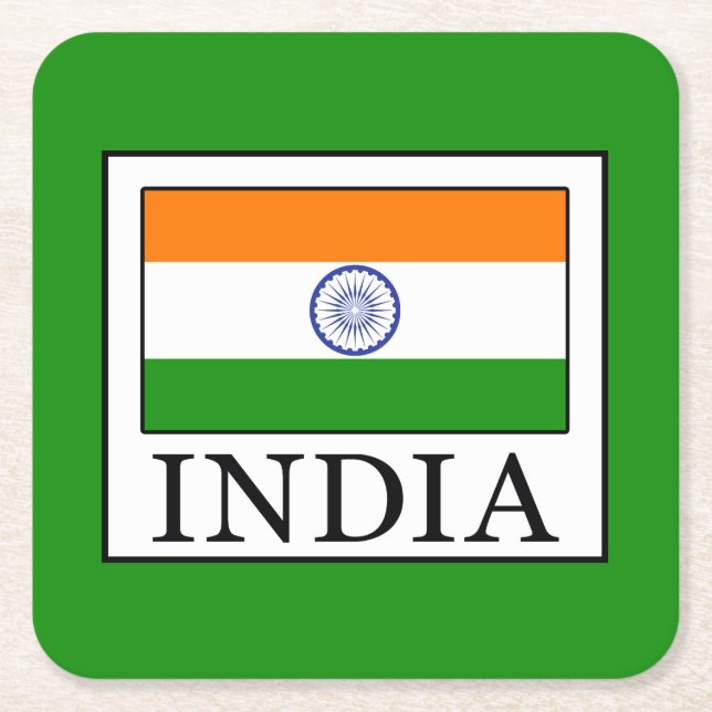 India Square Paper Coaster (Front)