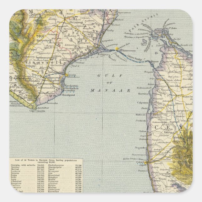 India, Sri Lanka Square Sticker (Front)