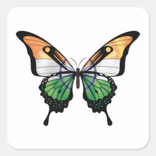 India Swallowtail Butterfly Flag Sticker