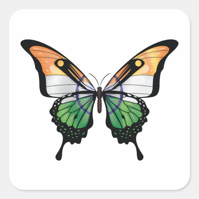 India Swallowtail Butterfly Flag Sticker (Front)