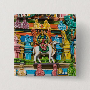 INDIA, Tamil Nadu, Chennai: Kapaleeshwarar 15 Cm Square Badge