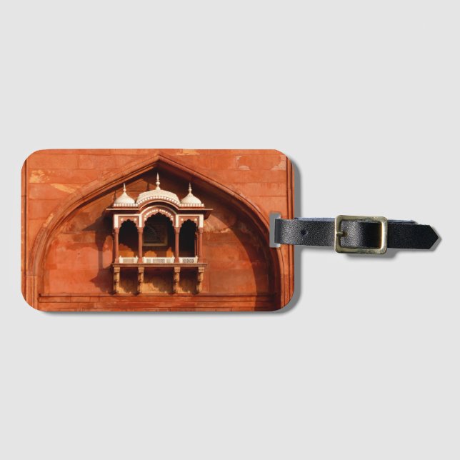 India Temple Wall Luggage Tag (Front Horizontal)