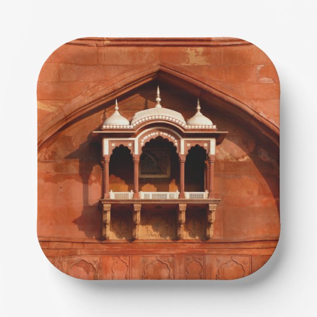 India Temple Wall Paper Plate (Front)