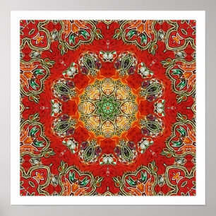 India Tile Mandala Poster