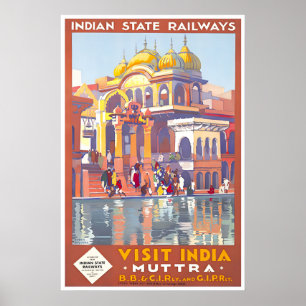 India Travel Art Poster Muttra Print Roger Broders