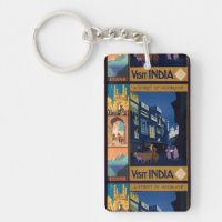 India Travel Poster collage key chain