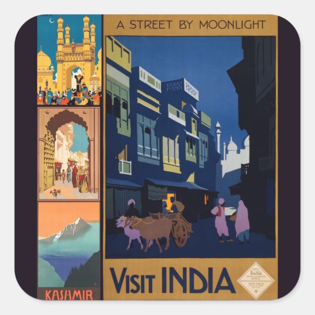 India Travel Poster collage stickers (Front)