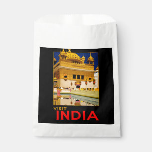 India travel poster indian vintage art favour bag