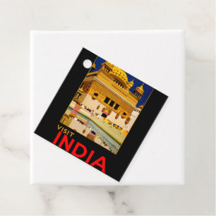 India travel poster indian vintage art favour tags