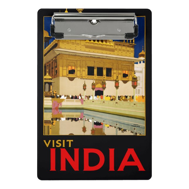 India travel poster indian vintage art mini clipboard (Front)