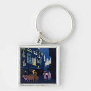 India Travel Poster key chain