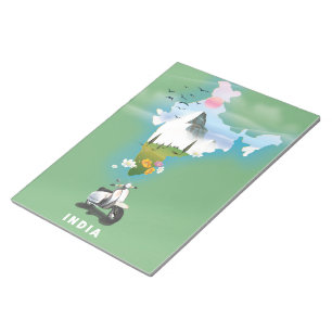 India travel poster notepad