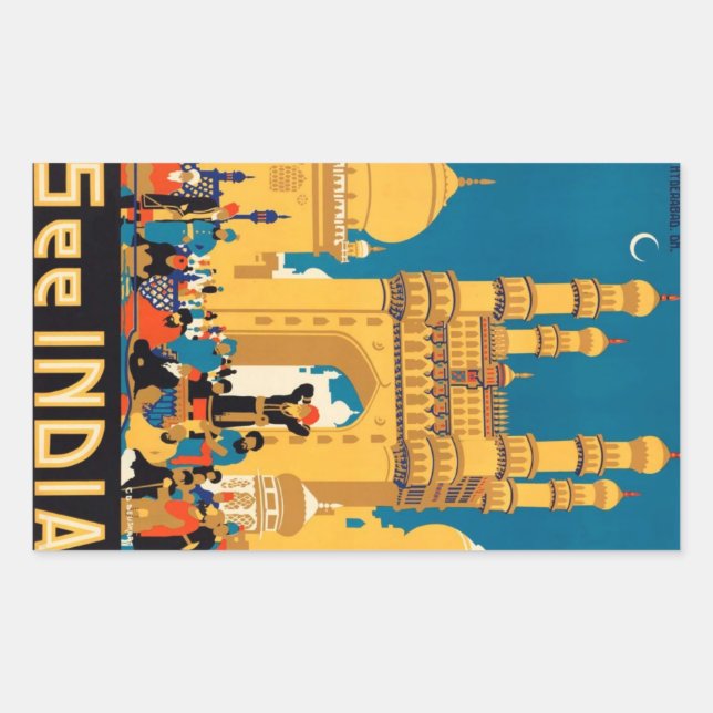 India Travel Poster stickers (Front)