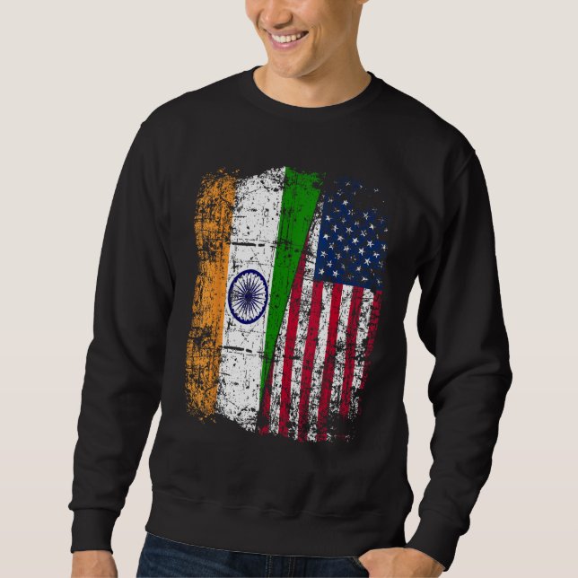 India USA Flag - Indian American Sweatshirt (Front)