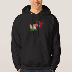 India Usa Love Roots Indian American Flag Hoodie