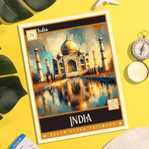 India Vintage Painting Postcard