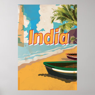 India Vintage vacation Poster