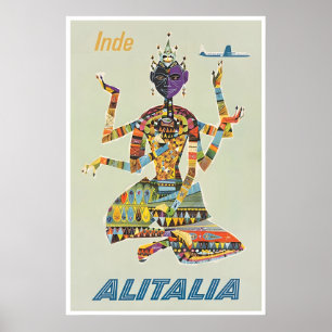 India Wall Art Travel Poster Retro Print