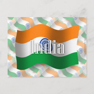 India Waving Flag Postcard