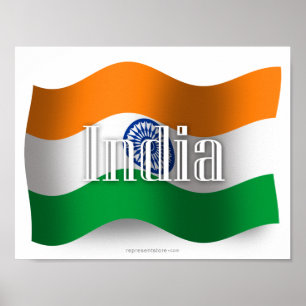 India Waving Flag Poster