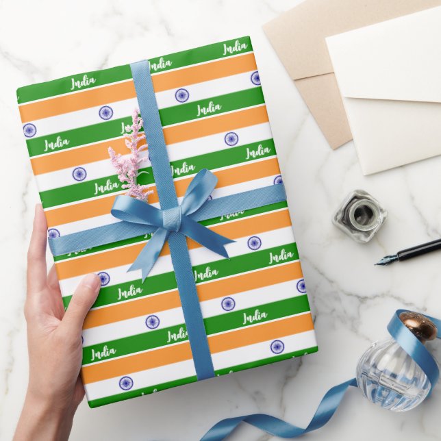 India Wrapping Paper, Indian Flag patriotic Paper (Gifting)